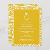 Gelber Zebra-Junggeselinnen-Abschied Einladung (Vorne/Hinten)