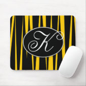 Gelber Zebra Stripes mit Monogramm Mousepads (Mit Mouse)