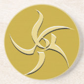 Gelber Zeichen-Ältest-Zeichen-Untersetzer Getränkeuntersetzer (Vorne)