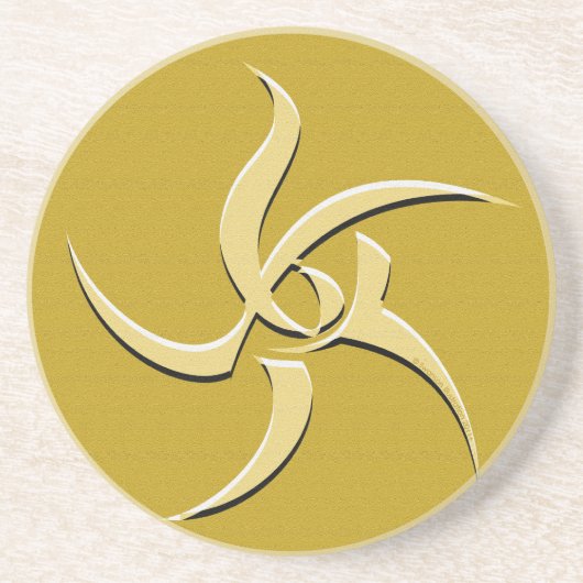 Gelber Zeichen-Ältest-Zeichen-Untersetzer Getränkeuntersetzer (Vorne)