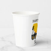 Gelber Zement-Lkw-Geburtsname des Kindes Pappbecher (Rechts)