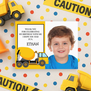 Gelber Zementwagen Geburtstagsfoto Danke Postkarte
