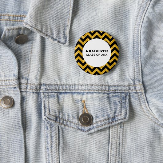 Gelber Zickzack Glitzer Abschluss Button (Beispiel)