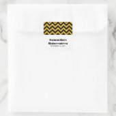 Gelber Zickzack Glitzer Sticker (Tasche)