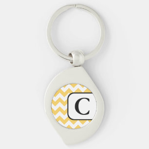 Gelber Zickzack Monogramm-Schlüsselanhänger Schlüsselanhänger