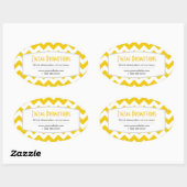 Gelber Zickzack Werbetext Ovaler Aufkleber (Blatt)