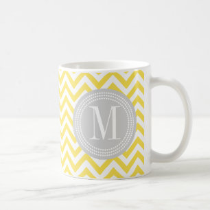 Gelber Zickzack Zickzack-personalisiertes Kaffeetasse