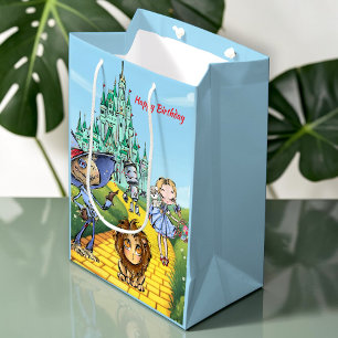 Gelber Ziegelstein-Straßen-Geburtstagsabenteuer Mittlere Geschenktüte