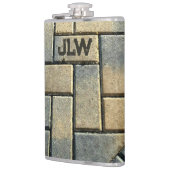 Gelber Ziegelstein und Gemusterter Grunge Flachmann (Links)