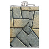 Gelber Ziegelstein und Gemusterter Grunge Flachmann (Rückseite)