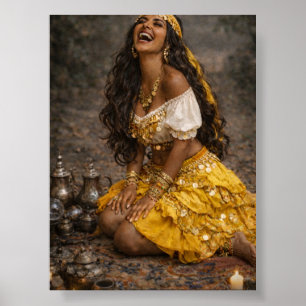 gelber Zigeunerposter    Gitana-Kunst   Poster