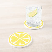 Gelber Zitronensatz Runder Sandstein Untersetzer (Seite)