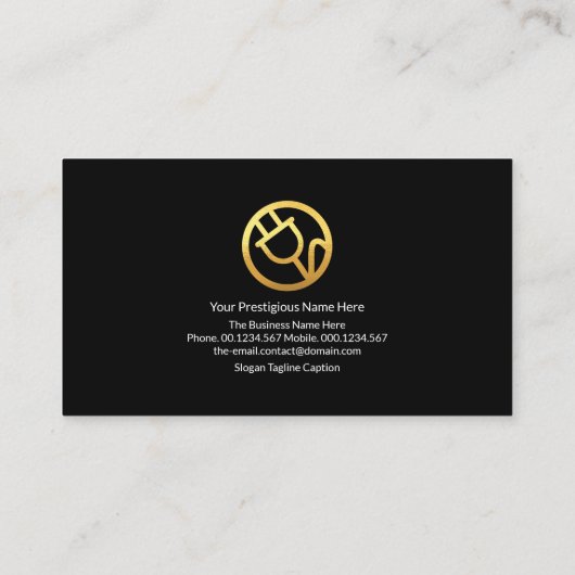 Gelber Zuhause Elektrischer Kabelschalter  Visitenkarte (Rückseite)