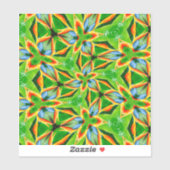 Gelbes Abstraktes Blume Muster Aufkleber (Blatt)