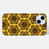 Gelbes Abstraktes Blumenmuster Case-Mate iPhone Hülle (Rückseite (Horizontal))