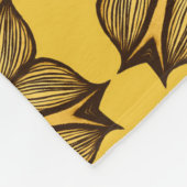 Gelbes Abstraktes Blumenmuster Fleecedecke (Ecke)