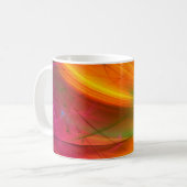 gelbes abstraktes Fraktal Hintergrund 3d rendering Kaffeetasse (Vorderseite Links)