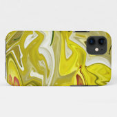 Gelbes abstraktes Muster Case-Mate iPhone Hülle (Rückseite (Horizontal))