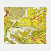 Gelbes abstraktes Muster Fleecedecke (Vorderseite (Horizontal))
