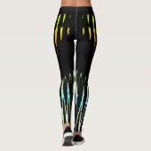 gelbes abstraktes Tulpendesign von Tron2021. Leggings (Rückseite)