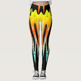 gelbes abstraktes Tulpendesign von Tron2021. Leggings