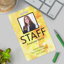 Gelbes Abzeichen für benutzerdefinierte Mitarbeite