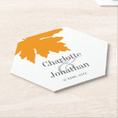 Gelbes Ahornblätterblatt Hochzeit/Verlobung Untersetzer (angewinkelt)