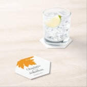 Gelbes Ahornblätterblatt Hochzeit/Verlobung Untersetzer (Vor Ort)