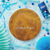 Gelbes Ahornblättern Herbst Abstrakte Natur Pappteller (Party)