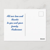 Gelbes Ahornleaf auf blau Postkarte (Rückseite)