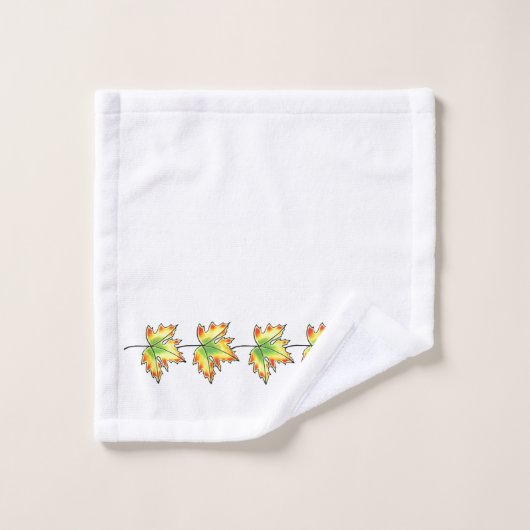 Gelbes Ahornleaf, botanisches Design Badhandtuch Set (Waschlappen)