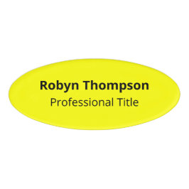 Gelbes akryllisches Oval Name Markierung Magnetisc Namenschild