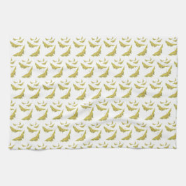 Gelbes Altes Frack-Schmetterlingsmuster Geschirrtuch