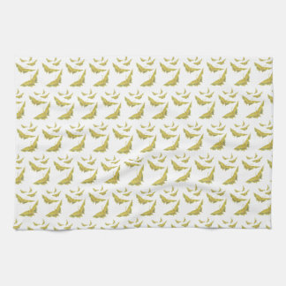 Gelbes Altes Frack-Schmetterlingsmuster Geschirrtuch