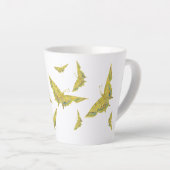 Gelbes Altes Frack-Schmetterlingsmuster Milchtasse (Rechte Ecke)