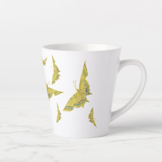 Gelbes Altes Frack-Schmetterlingsmuster Milchtasse (Rechts)