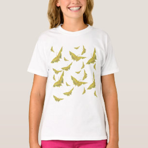 Gelbes Altes Frack-Schmetterlingsmuster T-Shirt