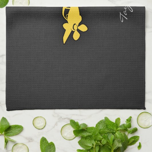 Gelbes Amber Flugzeug Geschirrtuch (Gefaltet)