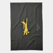 Gelbes Amber Flugzeug Geschirrtuch (Vertikal)