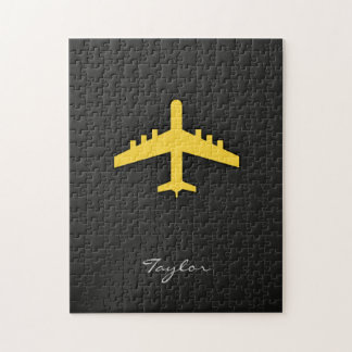 Gelbes Amber Flugzeug Puzzle