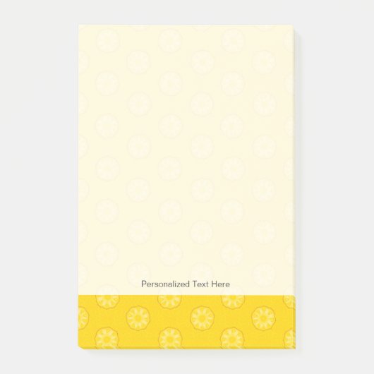 Gelbes Ananas-Muster Post-it Klebezettel (Vorderseite)