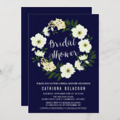 Gelbes Anemon-Blumenreath-Brautparty Einladung (Vorne/Hinten)