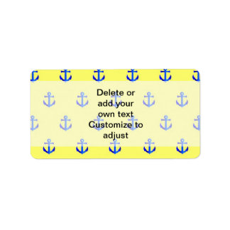 Gelbes Ankermuster Adressaufkleber