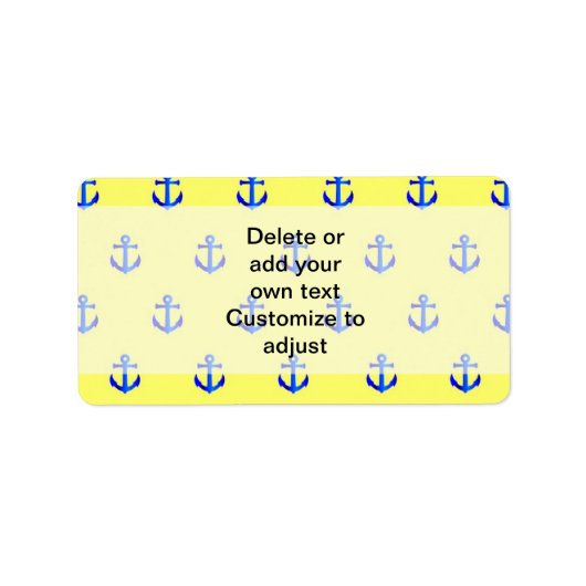 Gelbes Ankermuster Adressaufkleber (Vorne)