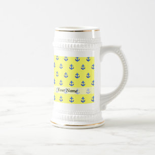 Gelbes Ankermuster Bierglas