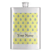 Gelbes Ankermuster Flachmann (Vorderseite)