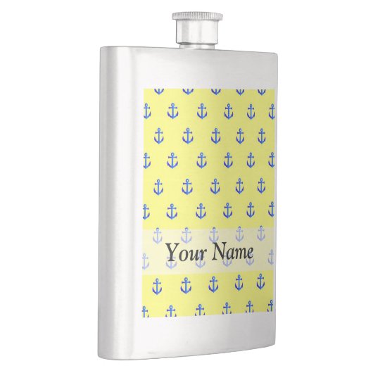 Gelbes Ankermuster Flachmann (Rechts)