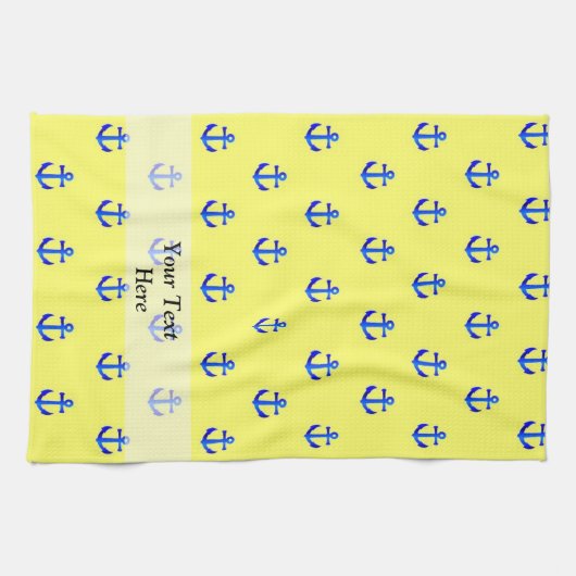 Gelbes Ankermuster Geschirrtuch (Horizontal)