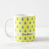 Gelbes Ankermuster Kaffeetasse (Links)
