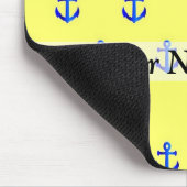 Gelbes Ankermuster Mousepad (Ecke)